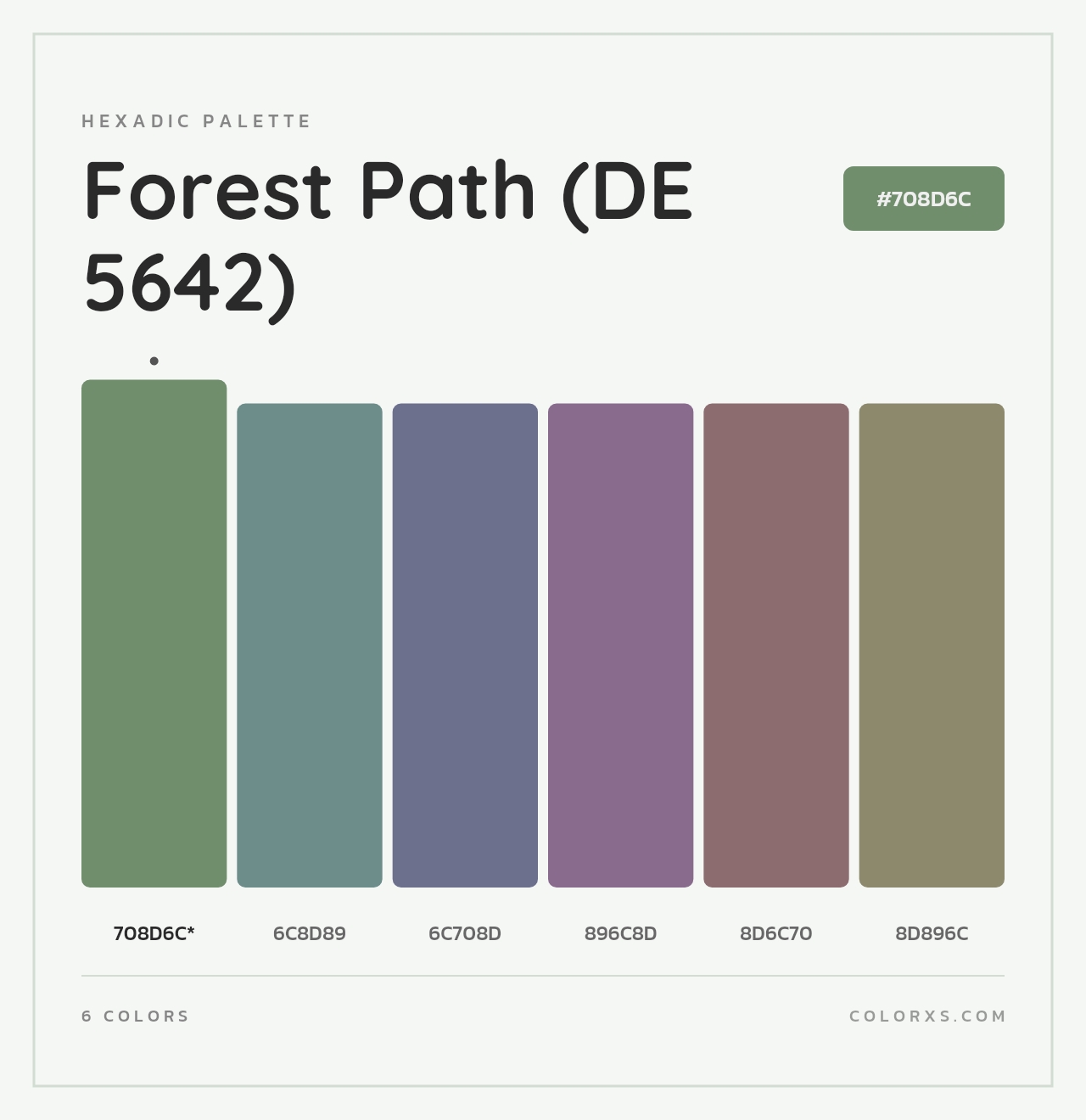 Forest Path (DE 5642) - Hexadic Color Palette