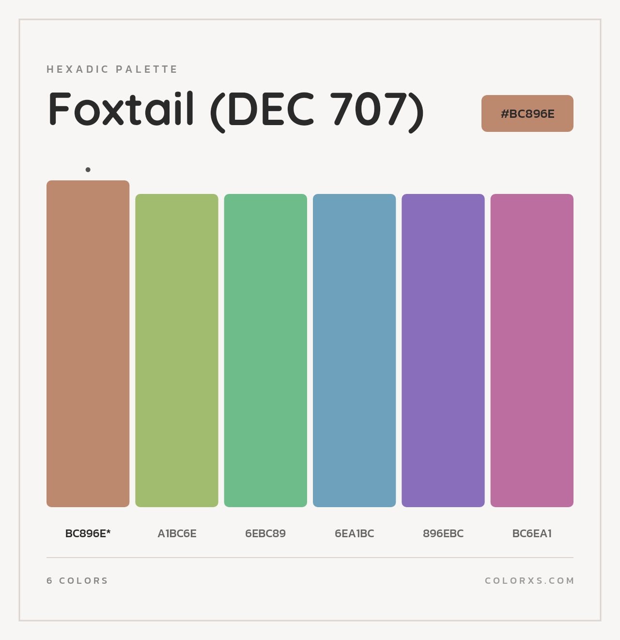 Foxtail (DEC 707) - Hexadic Color Palette
