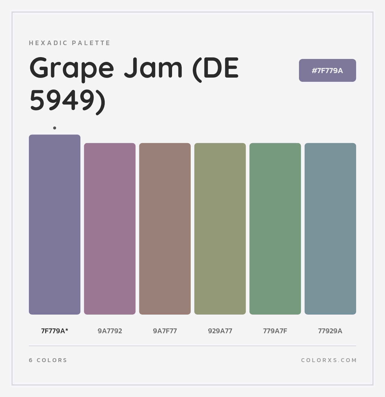 Grape Jam (DE 5949) - Hexadic Color Palette