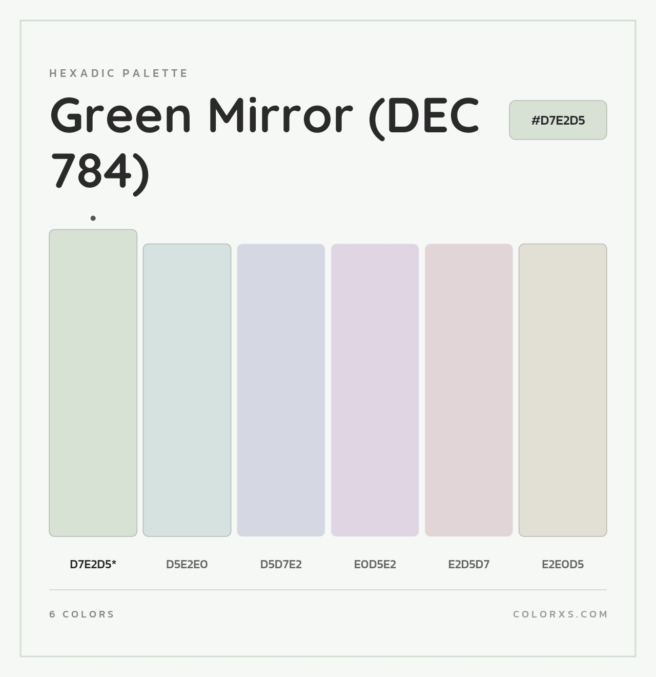 Green Mirror (DEC 784) - Hexadic Color Palette