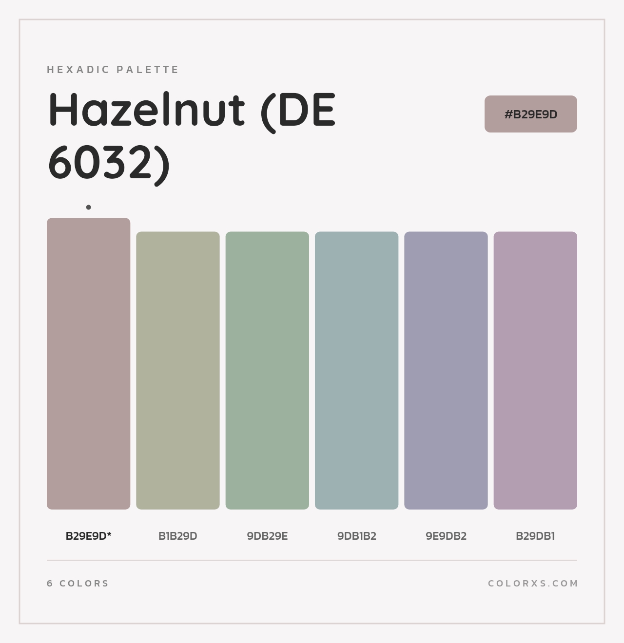 Hazelnut (DE 6032) - Hexadic Color Palette
