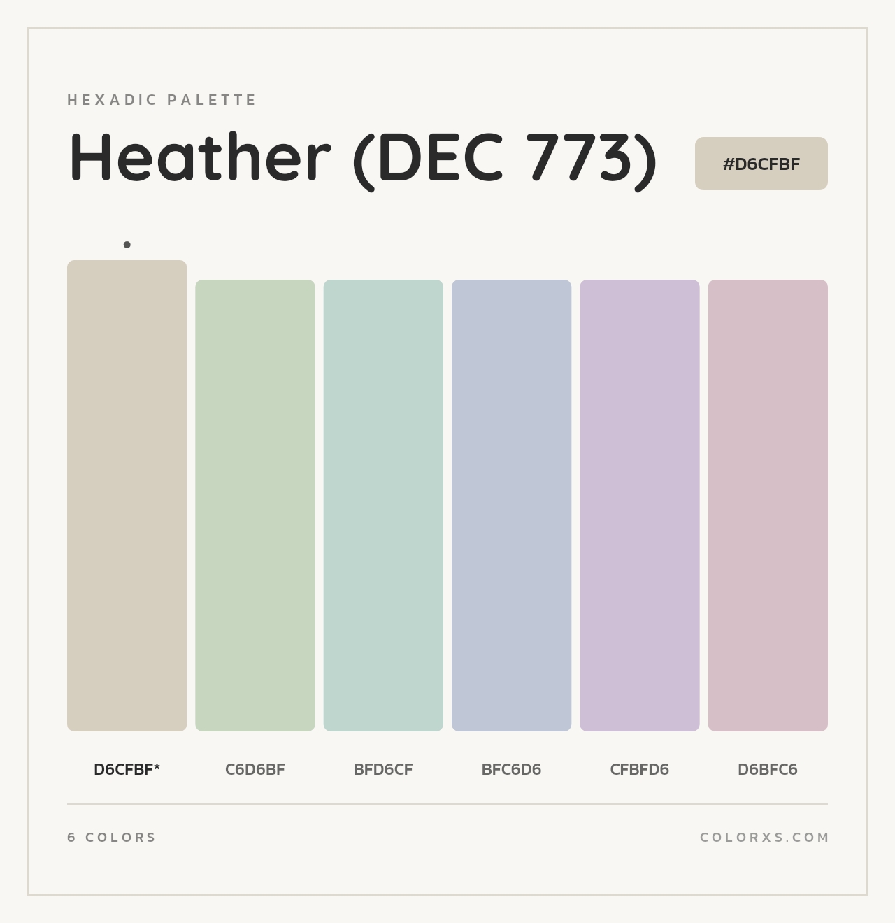 Heather (DEC 773) - Hexadic Color Palette
