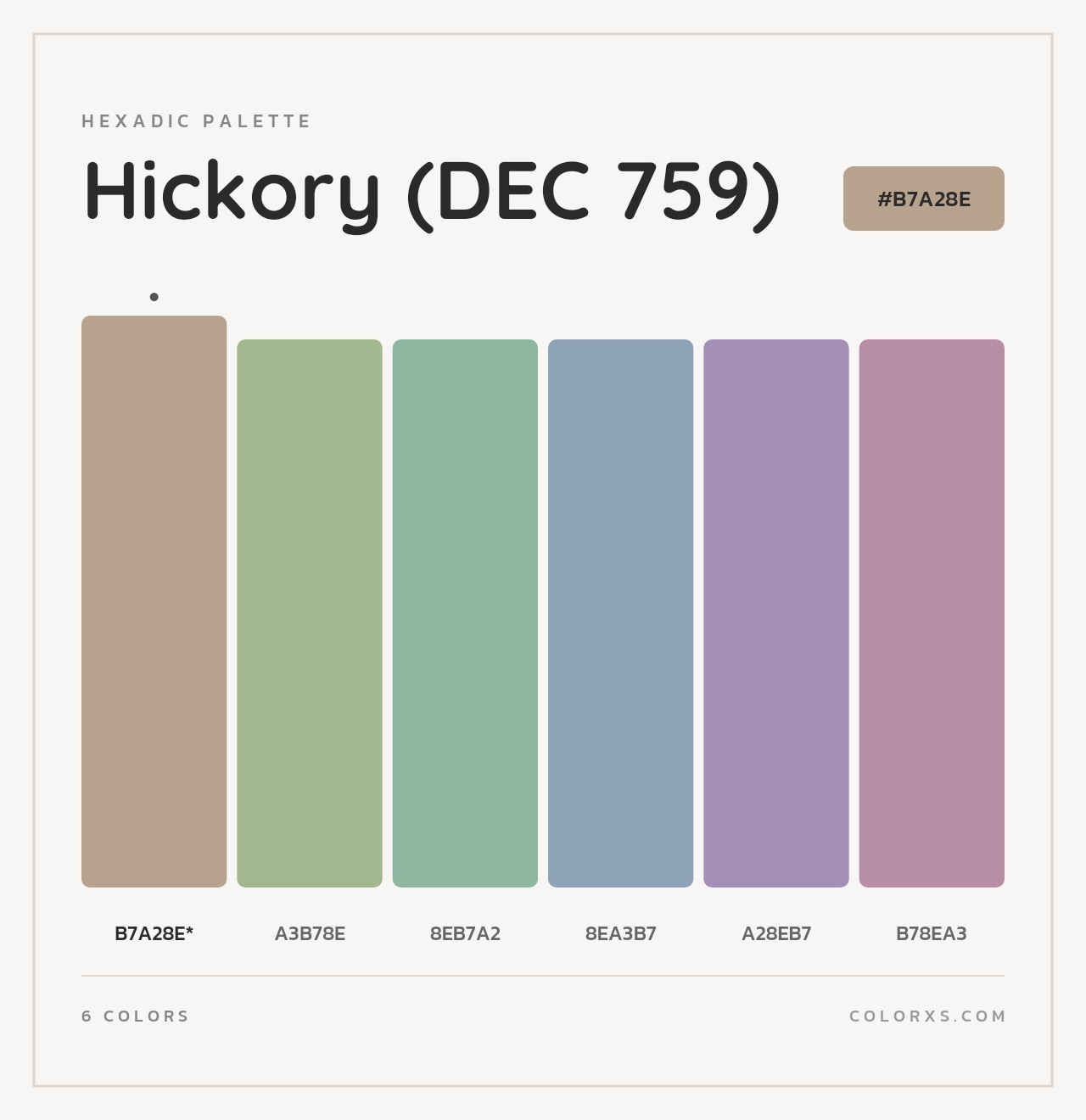 Hickory (DEC 759) - Hexadic Color Palette