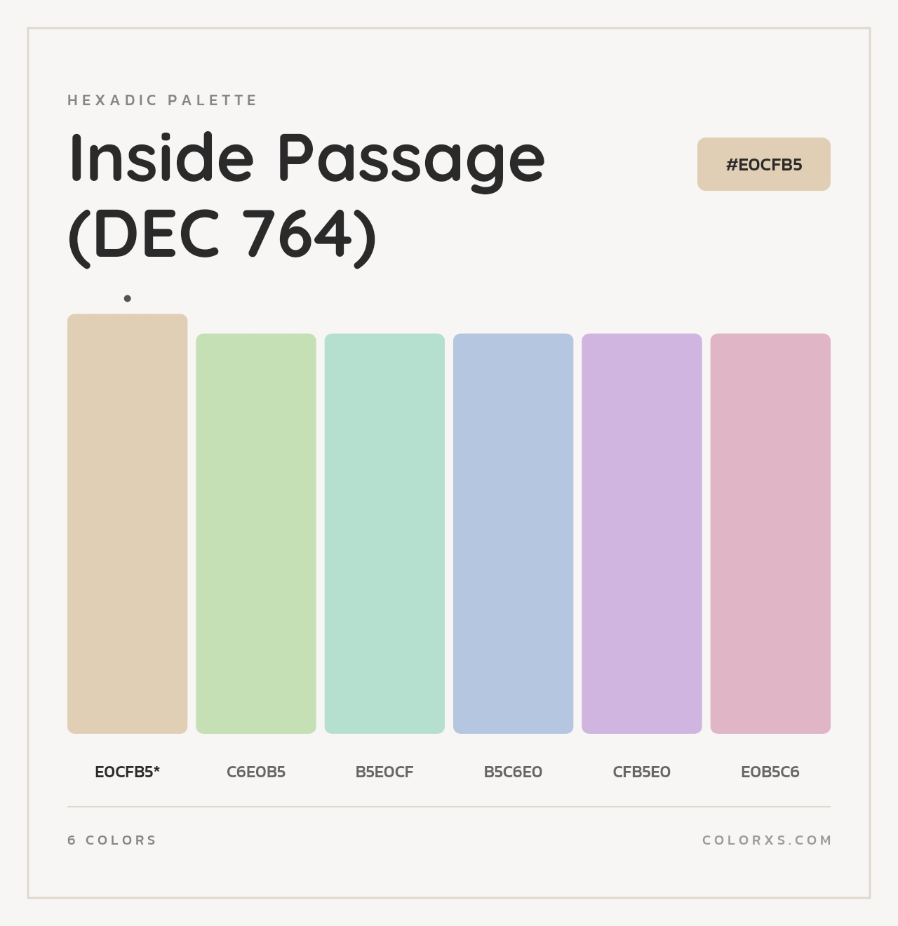 Inside Passage (DEC 764) - Hexadic Color Palette