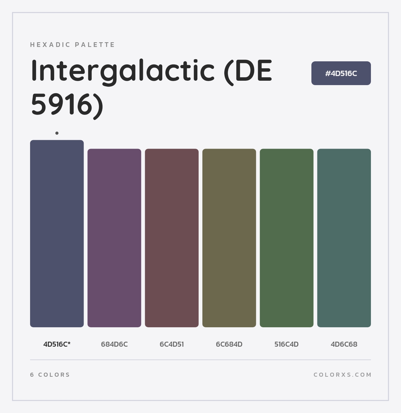 Intergalactic (DE 5916) - Hexadic Color Palette