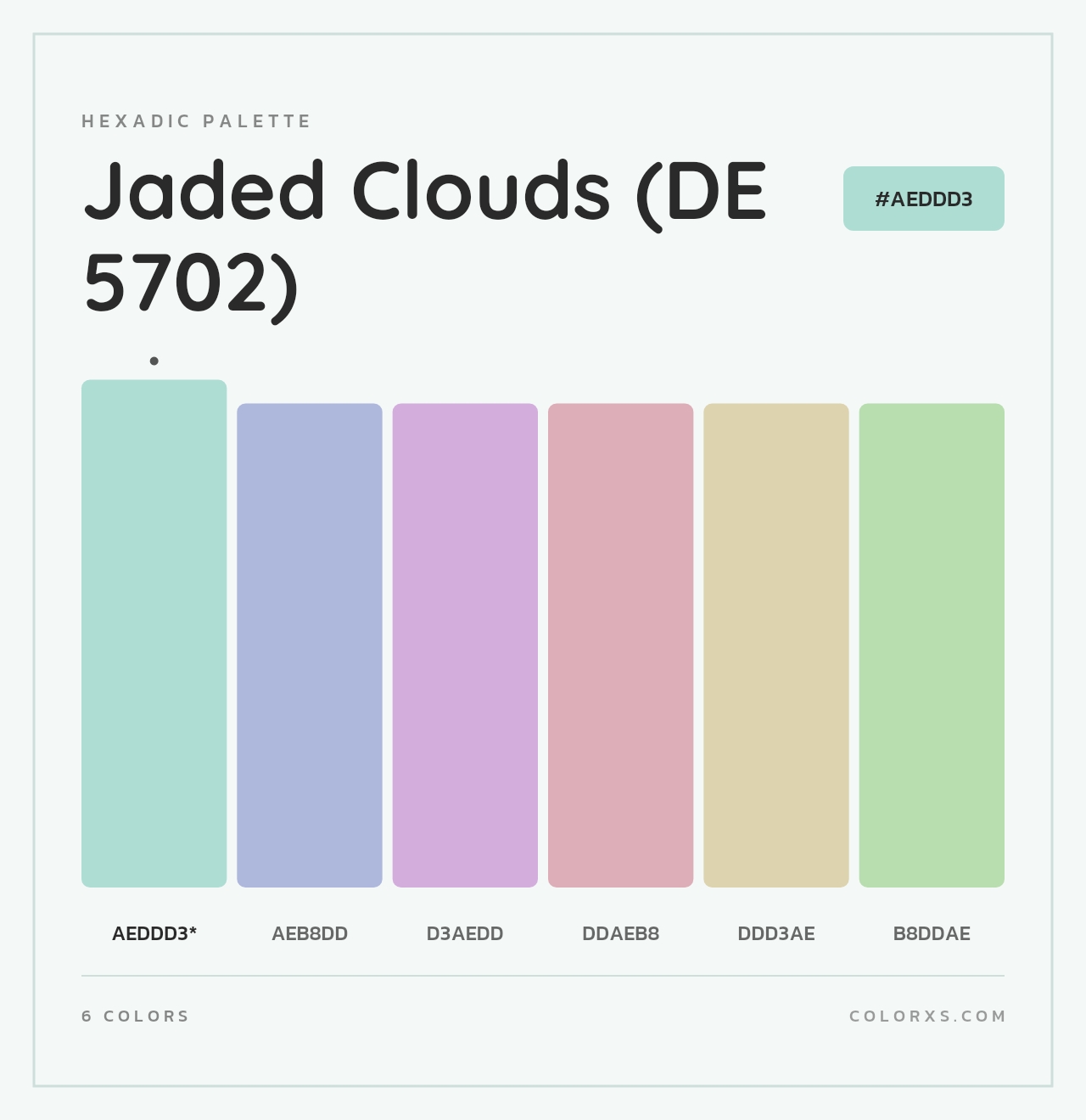 Jaded Clouds (DE 5702) - Hexadic Color Palette