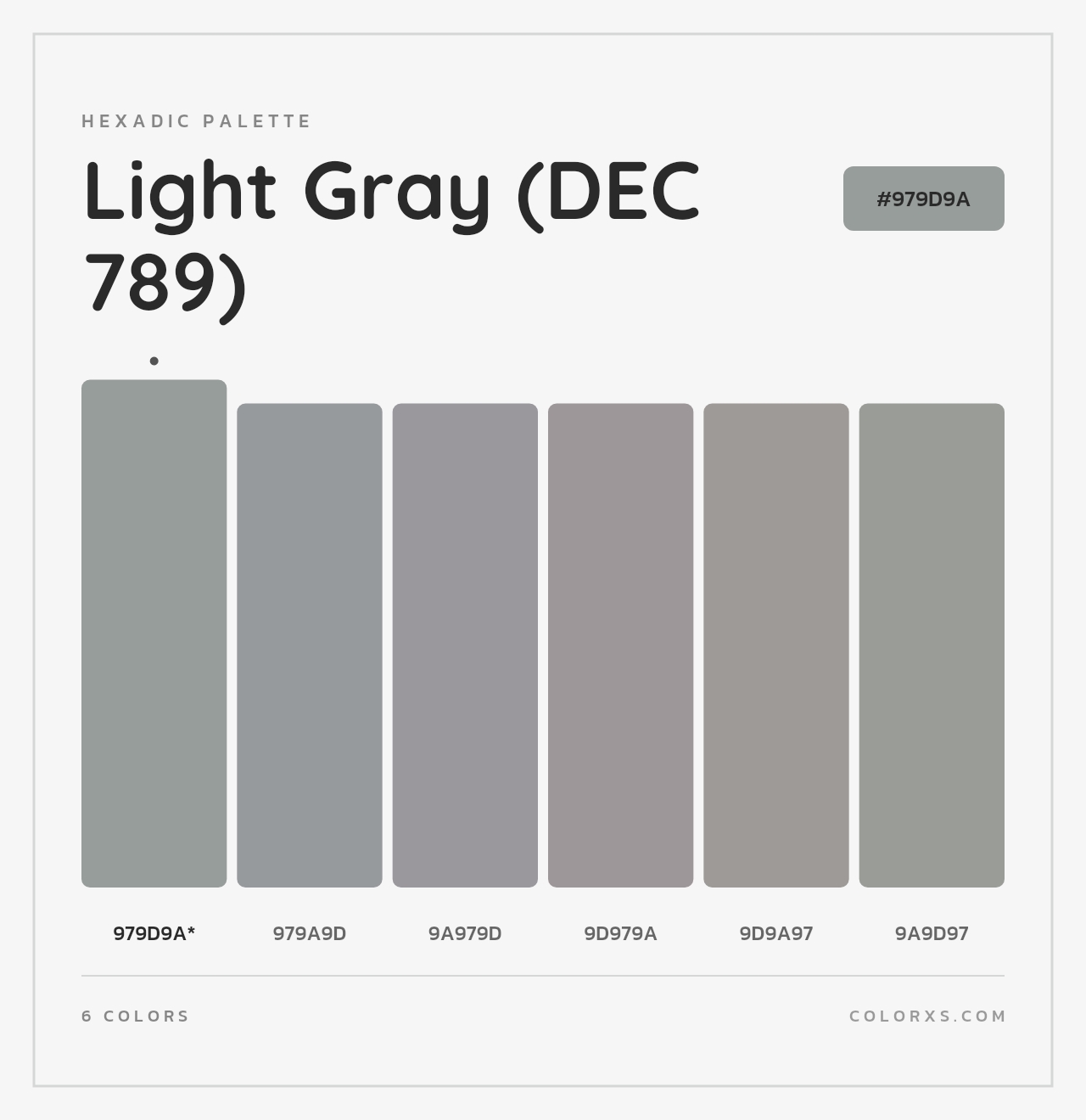 Light Gray (DEC 789) - Hexadic Color Palette