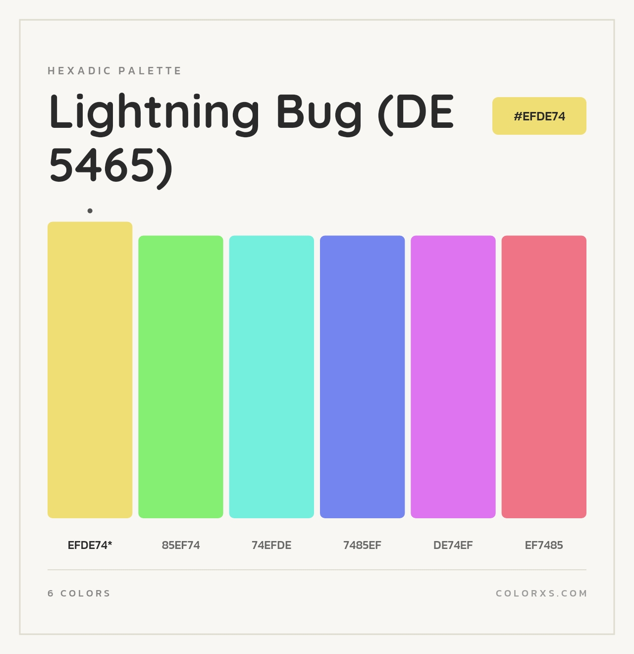 Lightning Bug (DE 5465) - Hexadic Color Palette