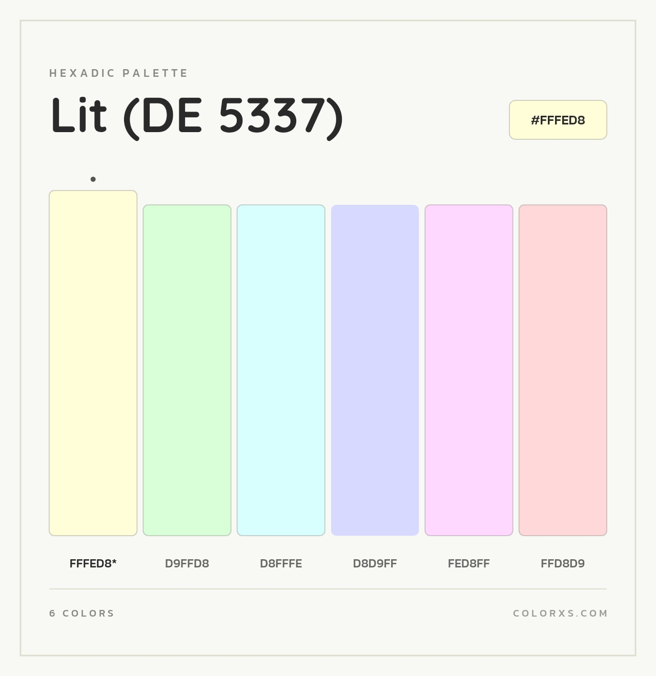 Lit (DE 5337) - Hexadic Color Palette