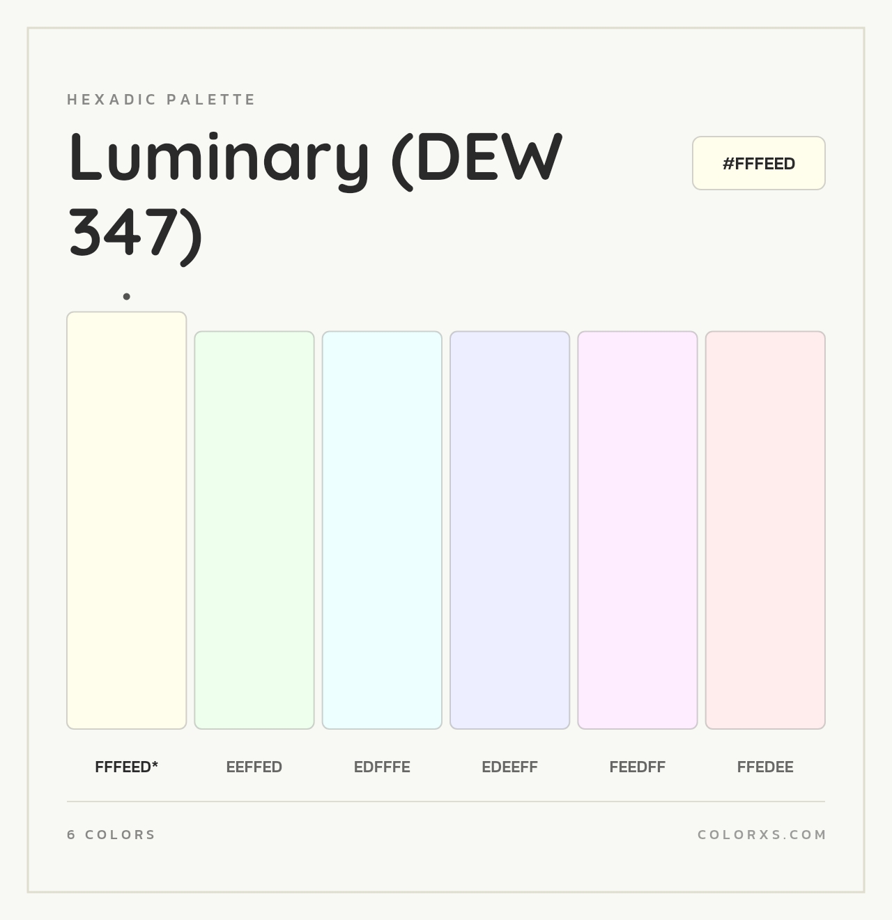 Luminary (DEW 347) - Hexadic Color Palette