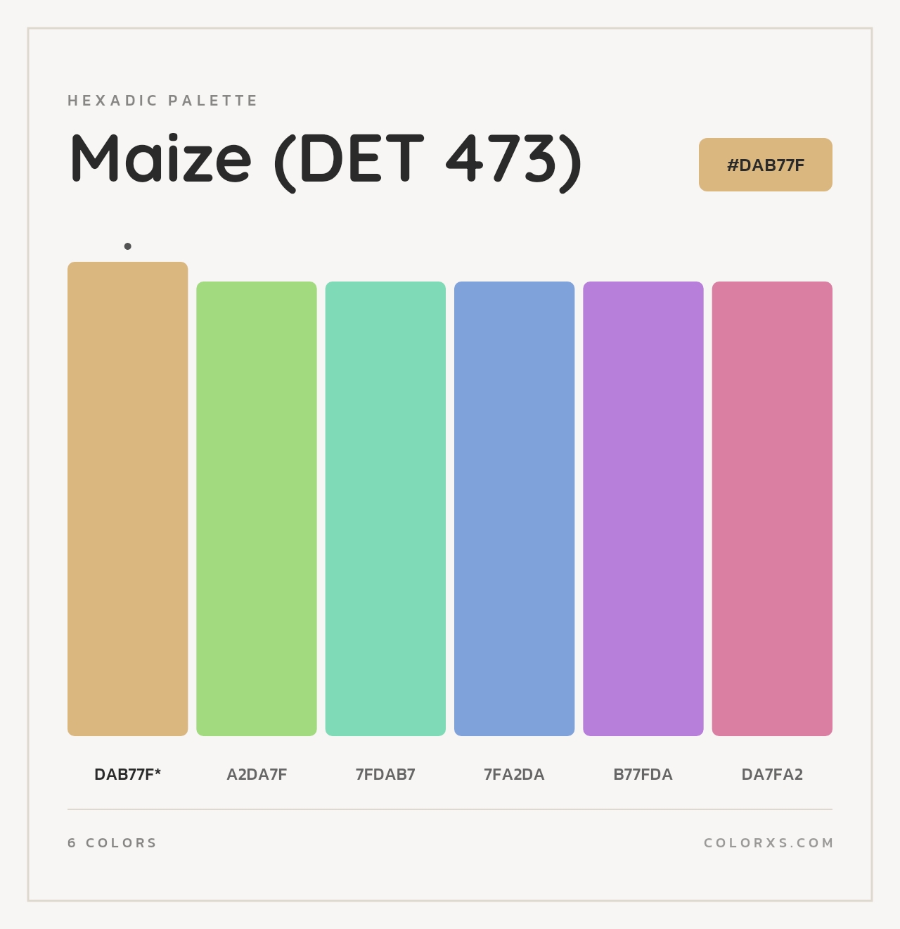 Maize (DET 473) - Hexadic Color Palette