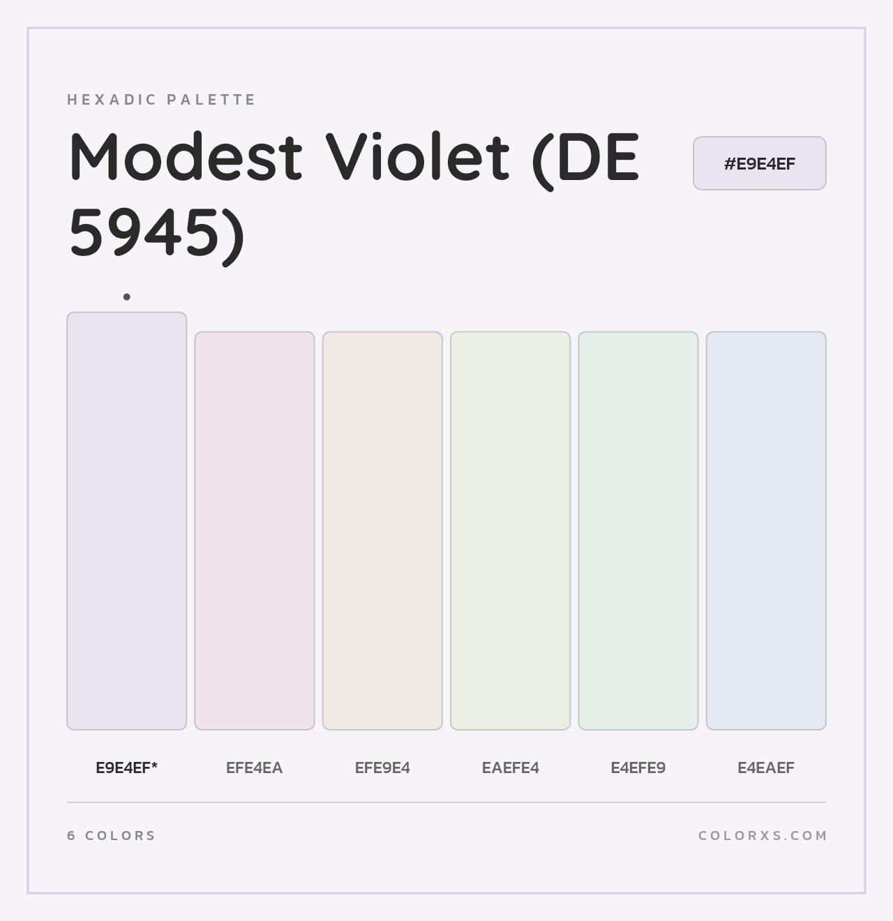 Modest Violet (DE 5945) - Hexadic Color Palette
