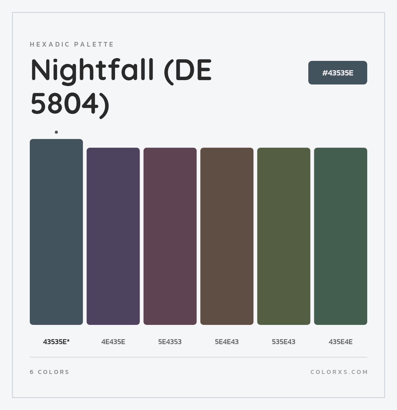 Nightfall (DE 5804) - Hexadic Color Palette