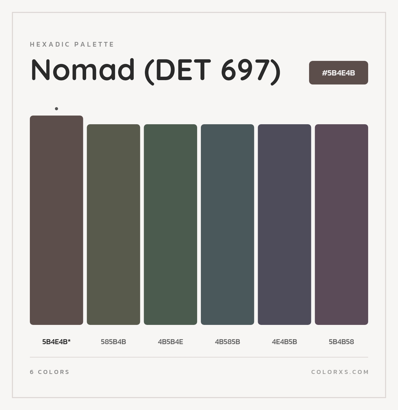 Nomad (DET 697) - Hexadic Color Palette