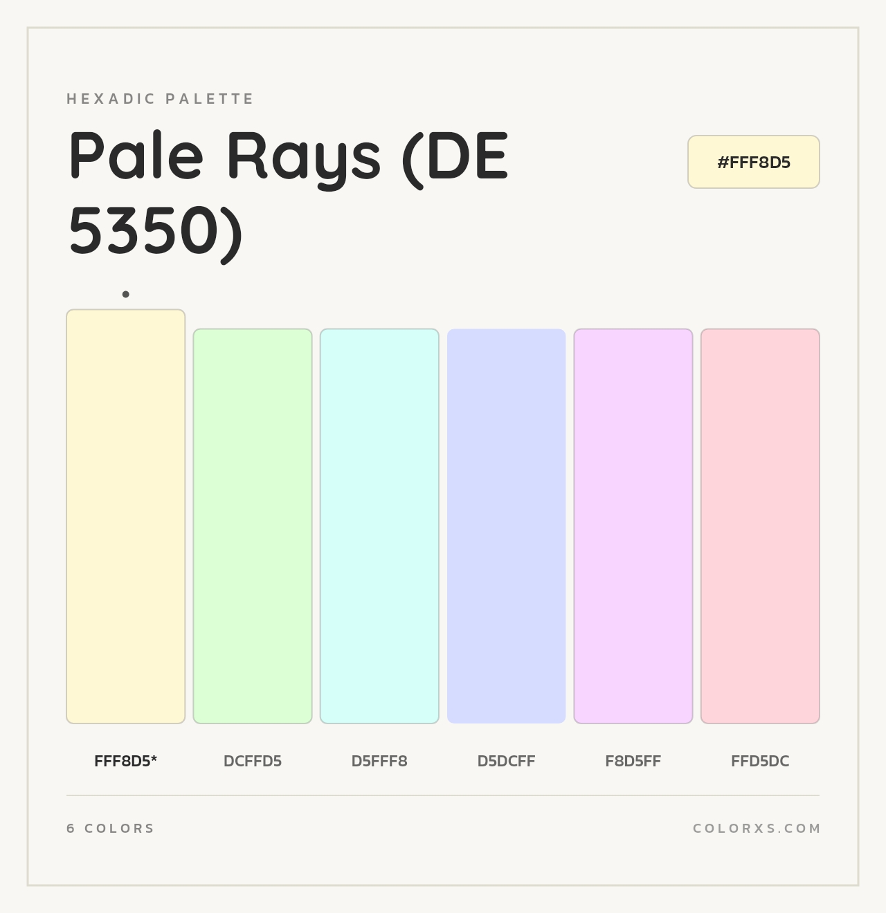 Pale Rays (DE 5350) - Hexadic Color Palette