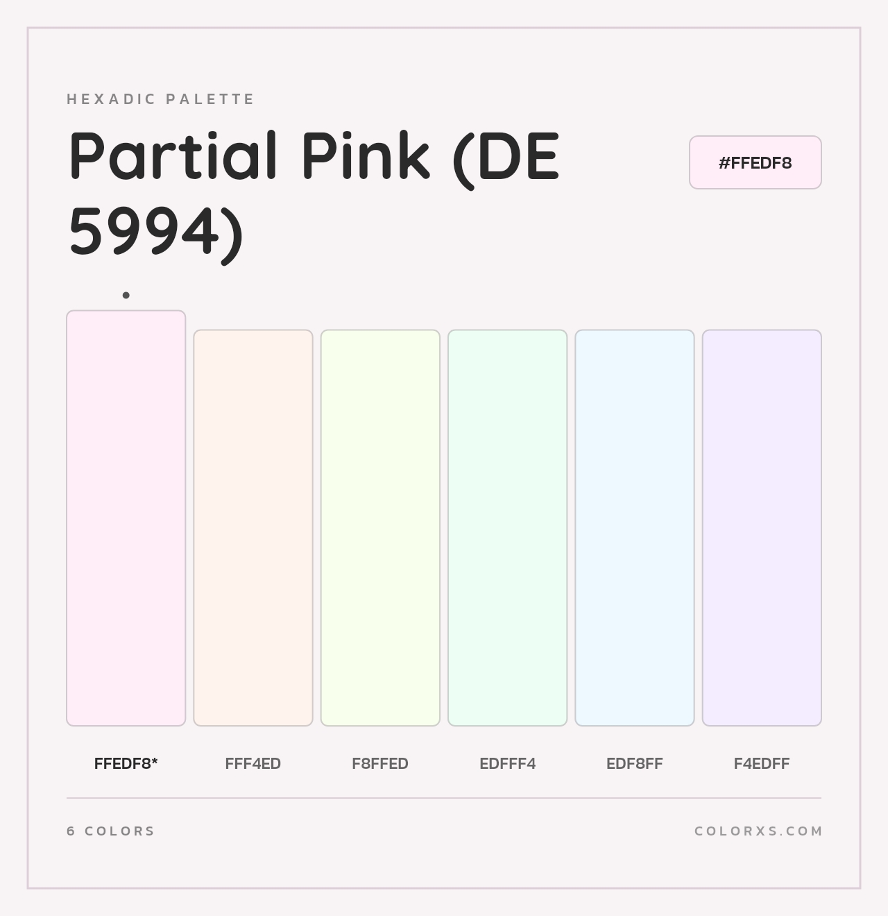 Partial Pink (DE 5994) - Hexadic Color Palette
