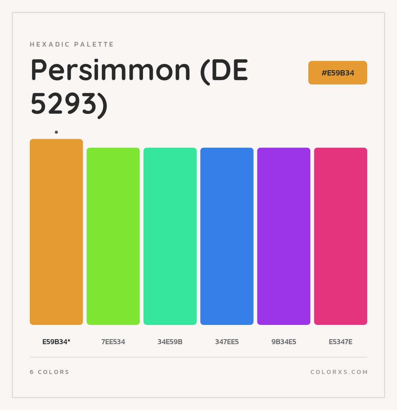 Persimmon (DE 5293) - Hexadic Color Palette