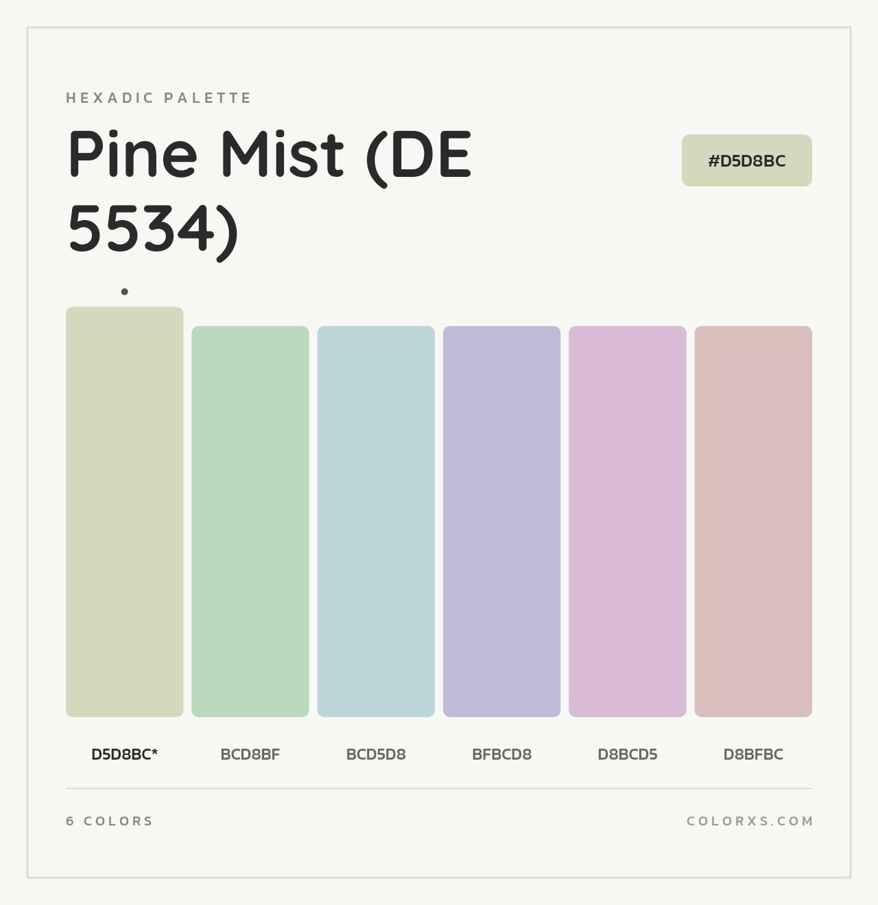 Pine Mist (DE 5534) - Hexadic Color Palette