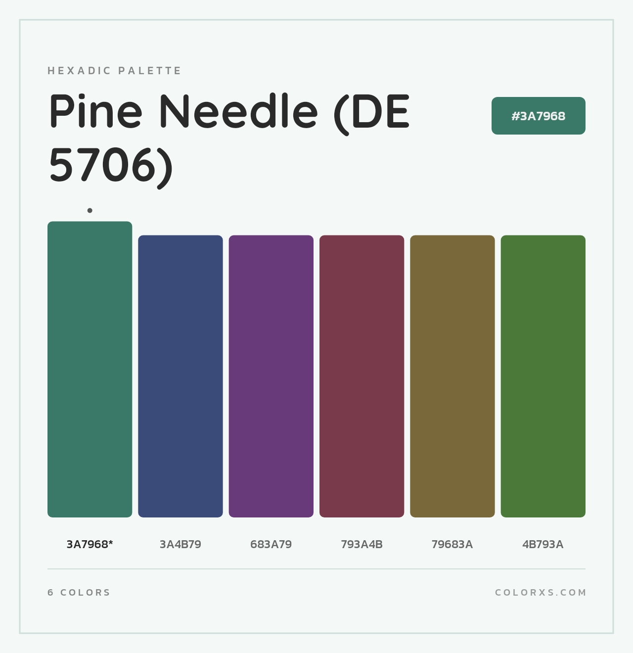 Pine Needle (DE 5706) - Hexadic Color Palette
