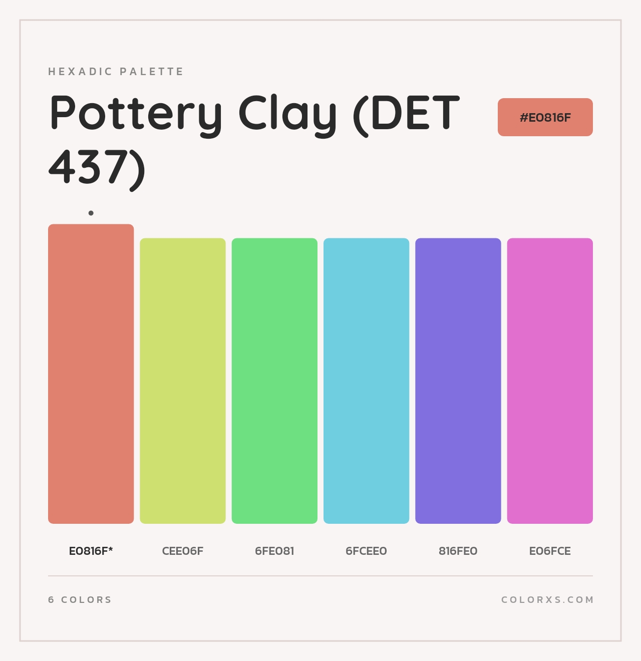 Pottery Clay (DET 437) - Hexadic Color Palette