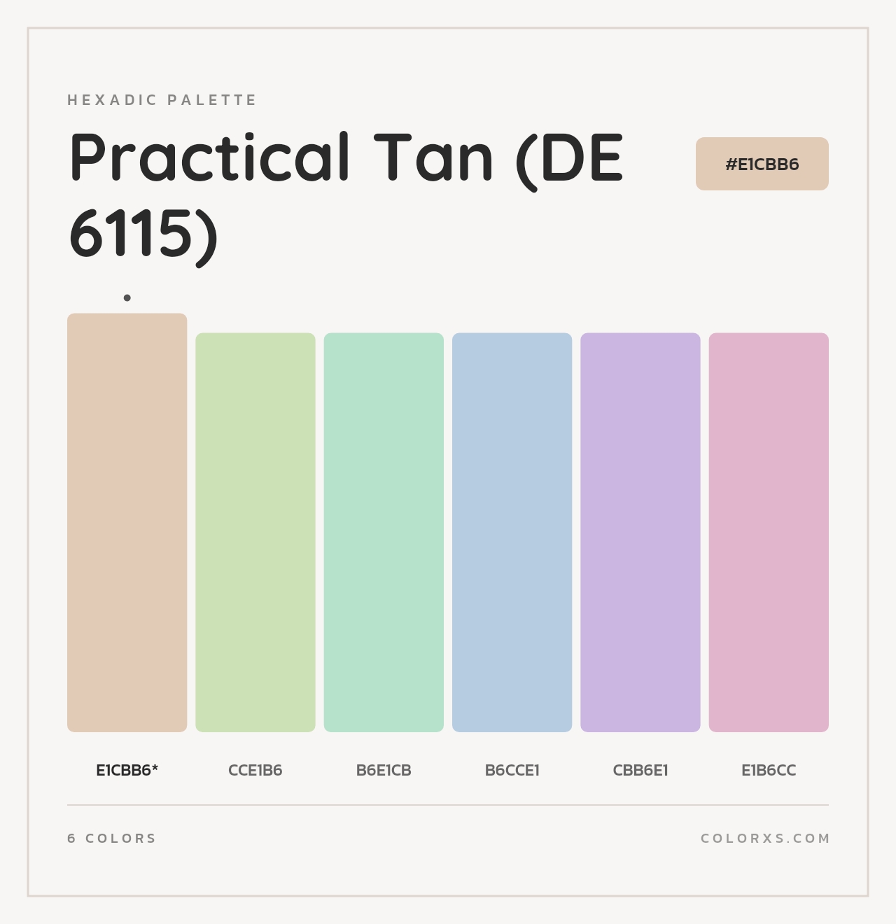 Practical Tan (DE 6115) - Hexadic Color Palette