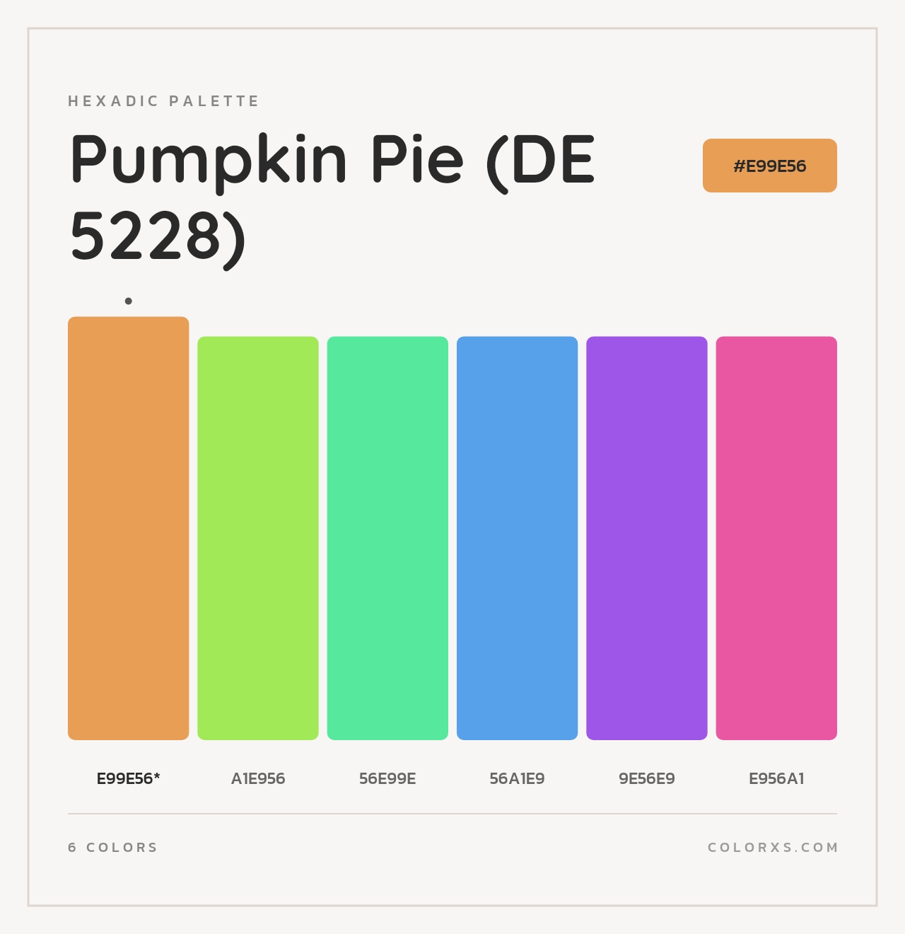 Pumpkin Pie (DE 5228) - Hexadic Color Palette