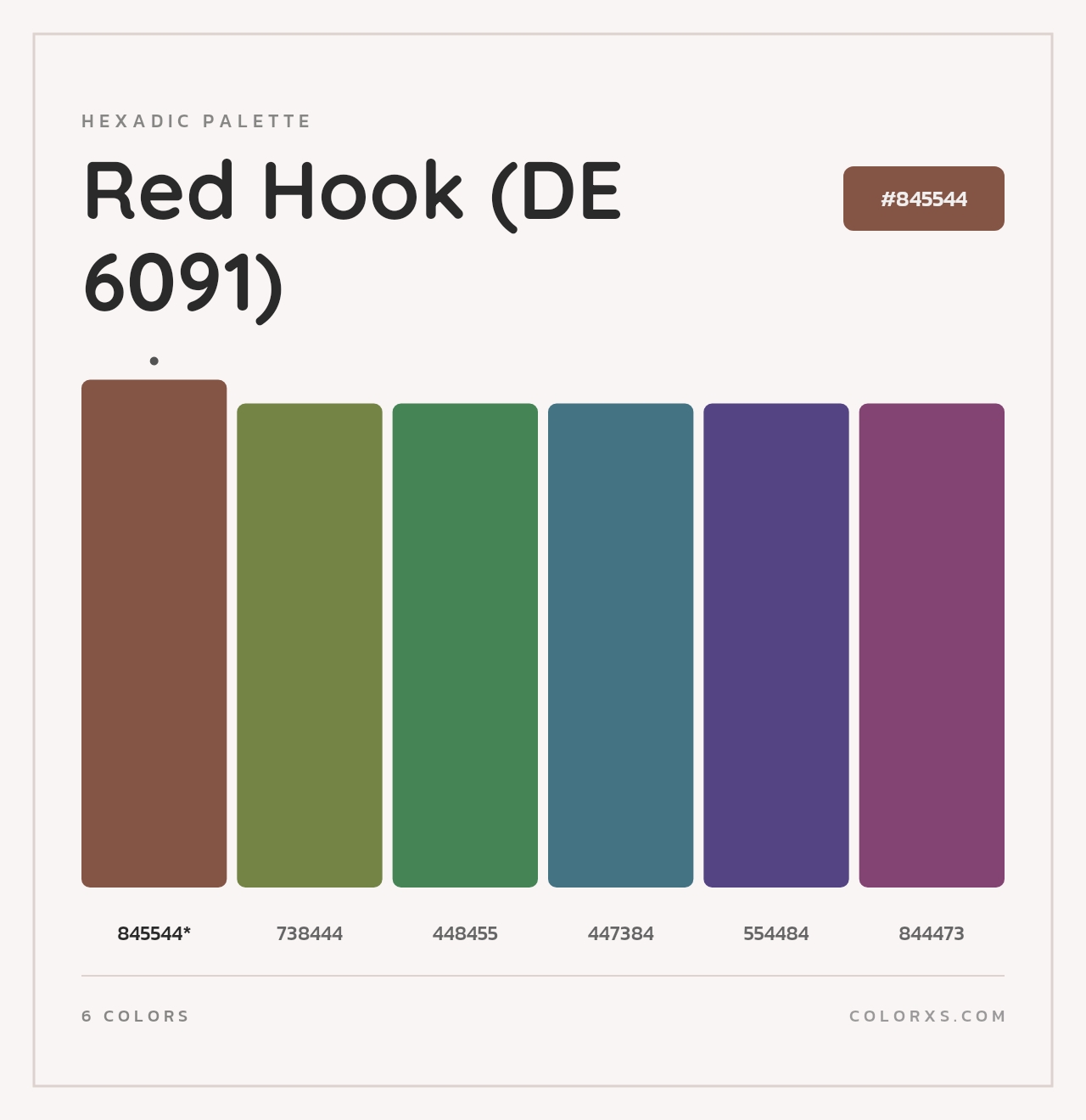 Red Hook (DE 6091) - Hexadic Color Palette