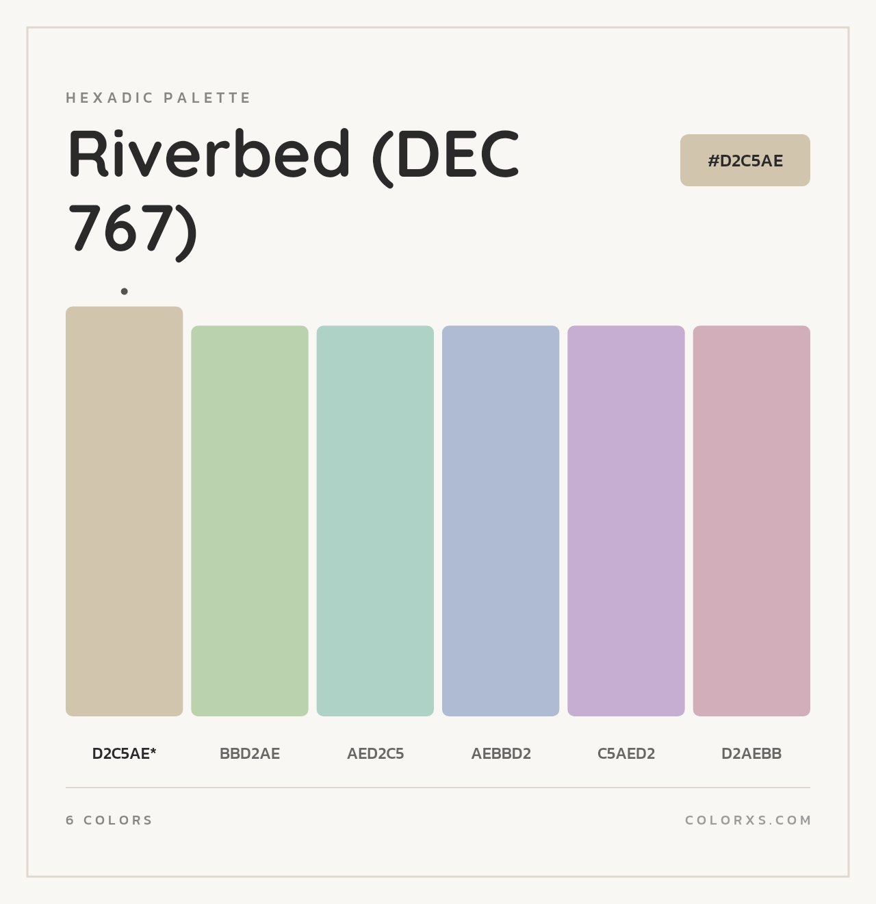 Riverbed (DEC 767) - Hexadic Color Palette