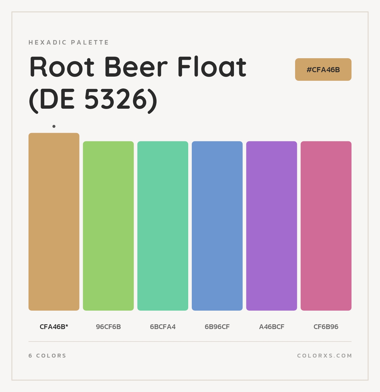 Root Beer Float (DE 5326) - Hexadic Color Palette