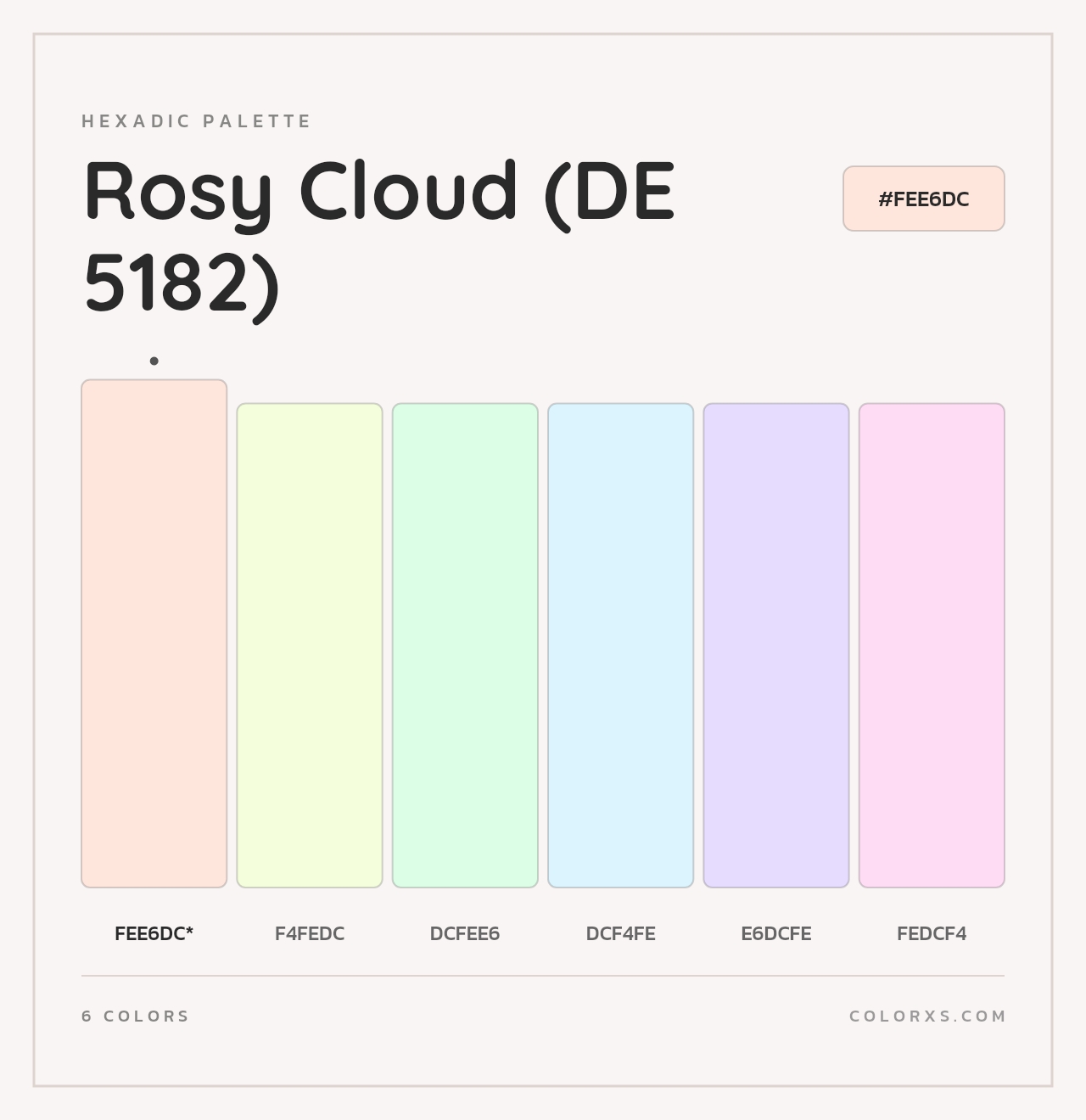 Rosy Cloud (DE 5182) - Hexadic Color Palette