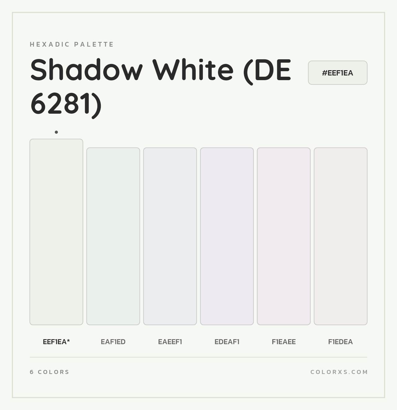 Shadow White (DE 6281) - Hexadic Color Palette