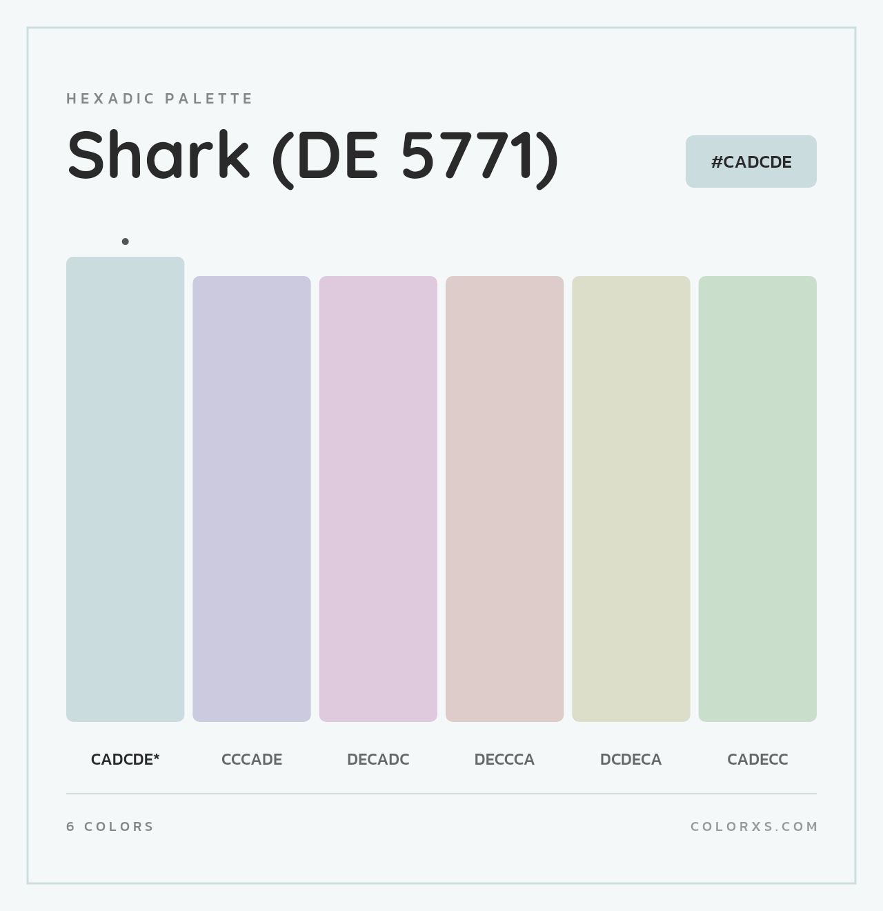 Shark (DE 5771) - Hexadic Color Palette
