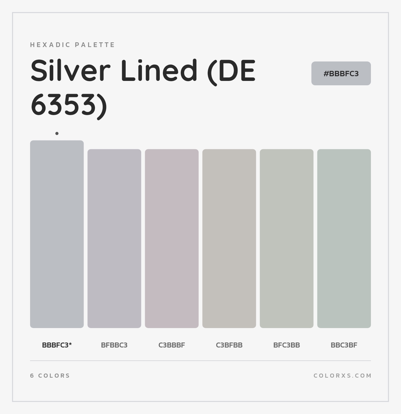 Silver Lined (DE 6353) - Hexadic Color Palette