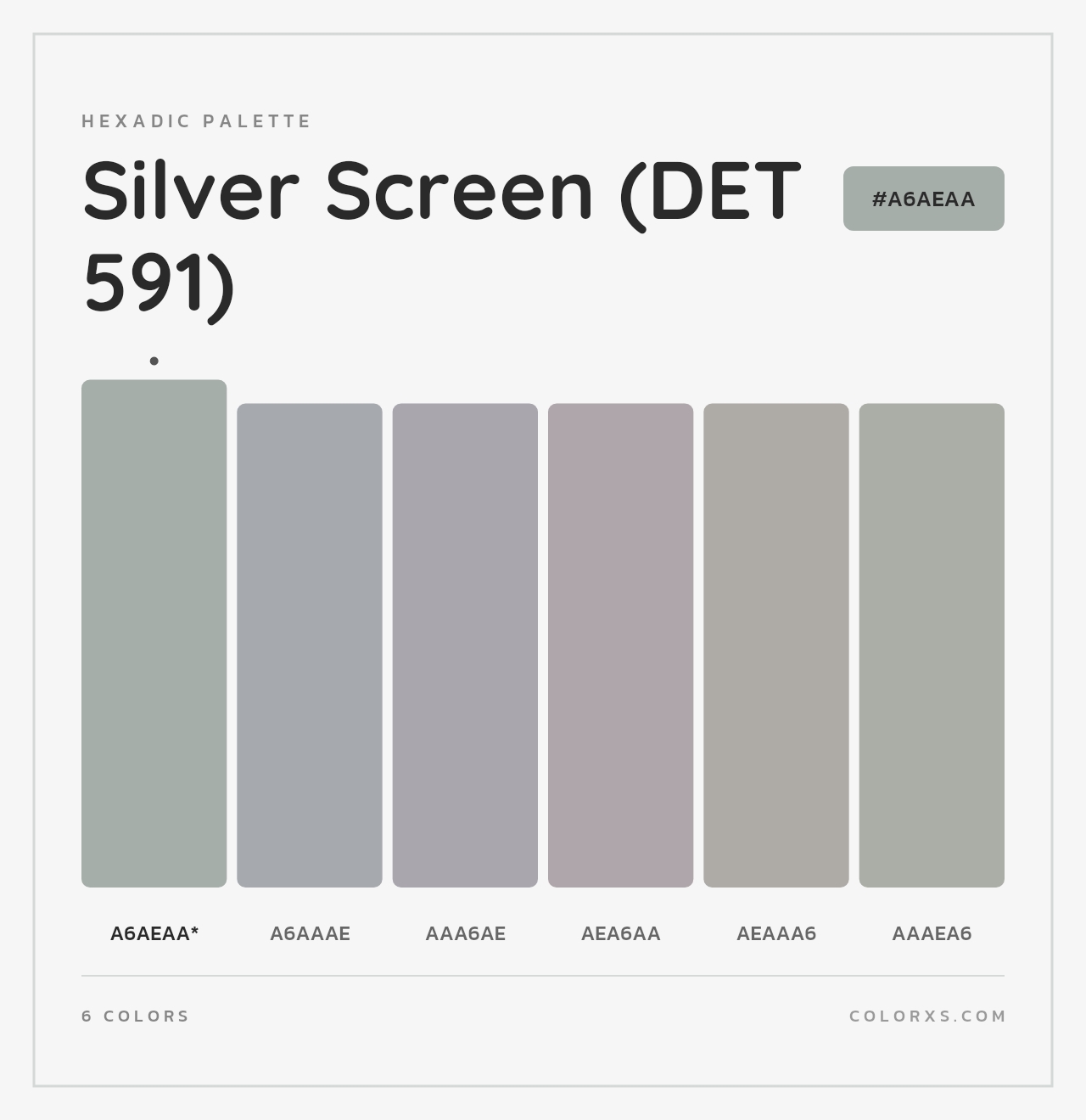 Silver Screen (DET 591) - Hexadic Color Palette