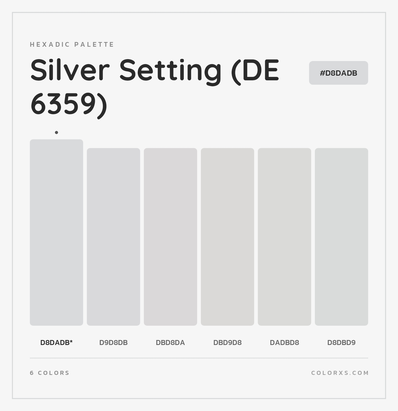Silver Setting (DE 6359) - Hexadic Color Palette