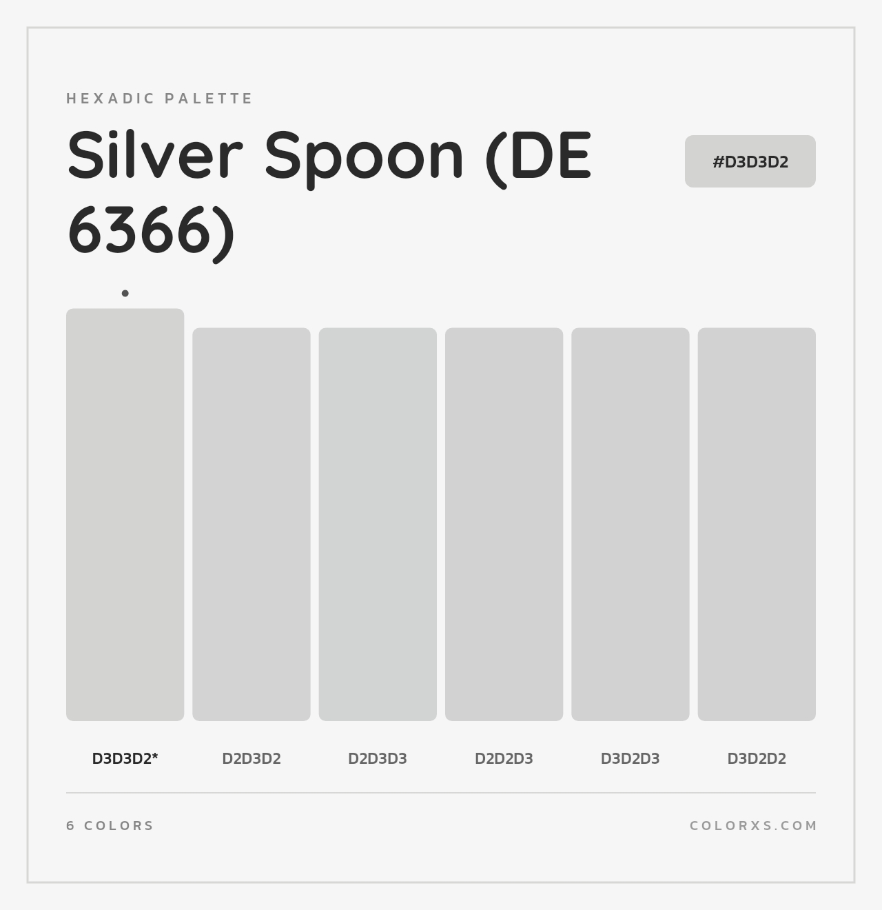 Silver Spoon (DE 6366) - Hexadic Color Palette