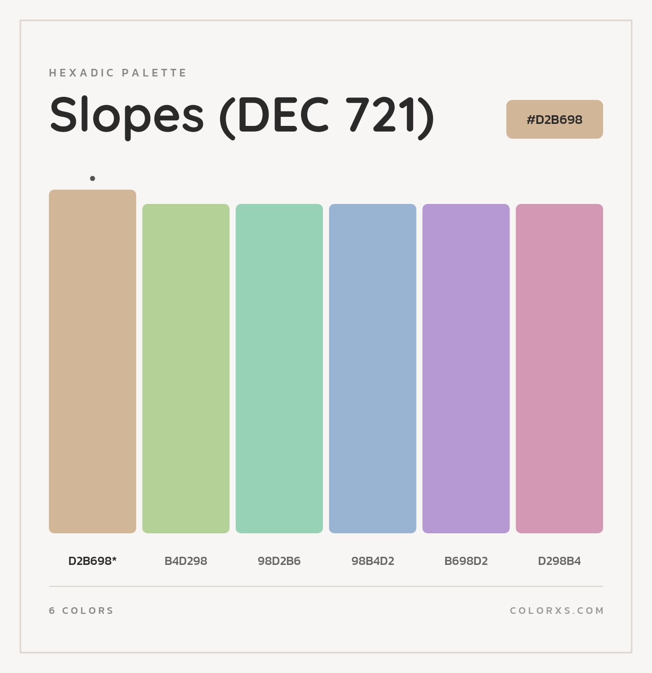 Slopes (DEC 721) - Hexadic Color Palette