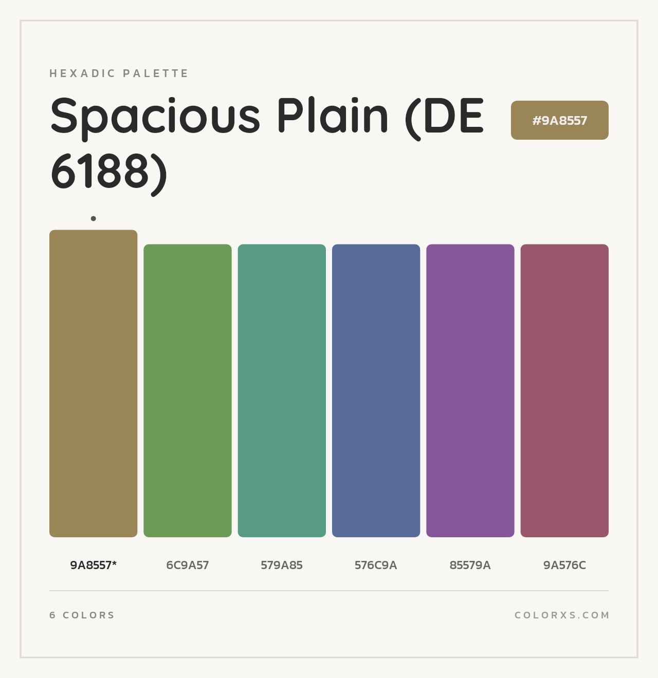 Spacious Plain (DE 6188) - Hexadic Color Palette