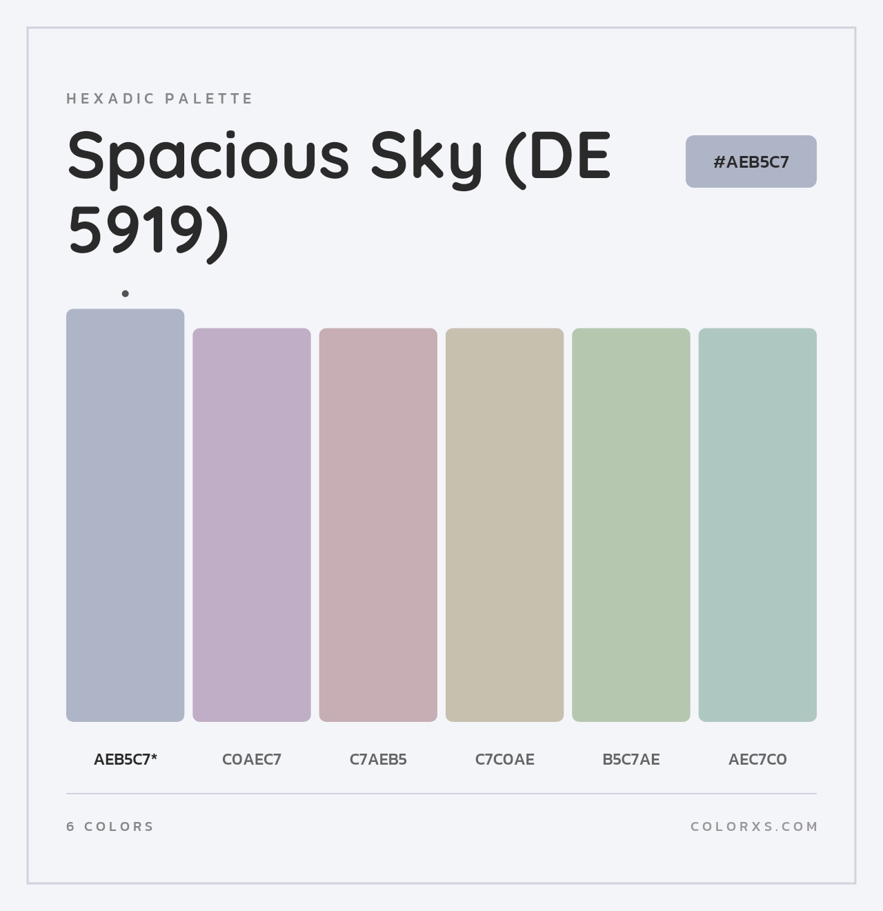 Spacious Sky (DE 5919) - Hexadic Color Palette