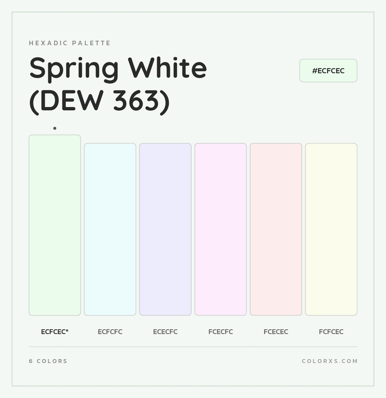 Spring White (DEW 363) - Hexadic Color Palette