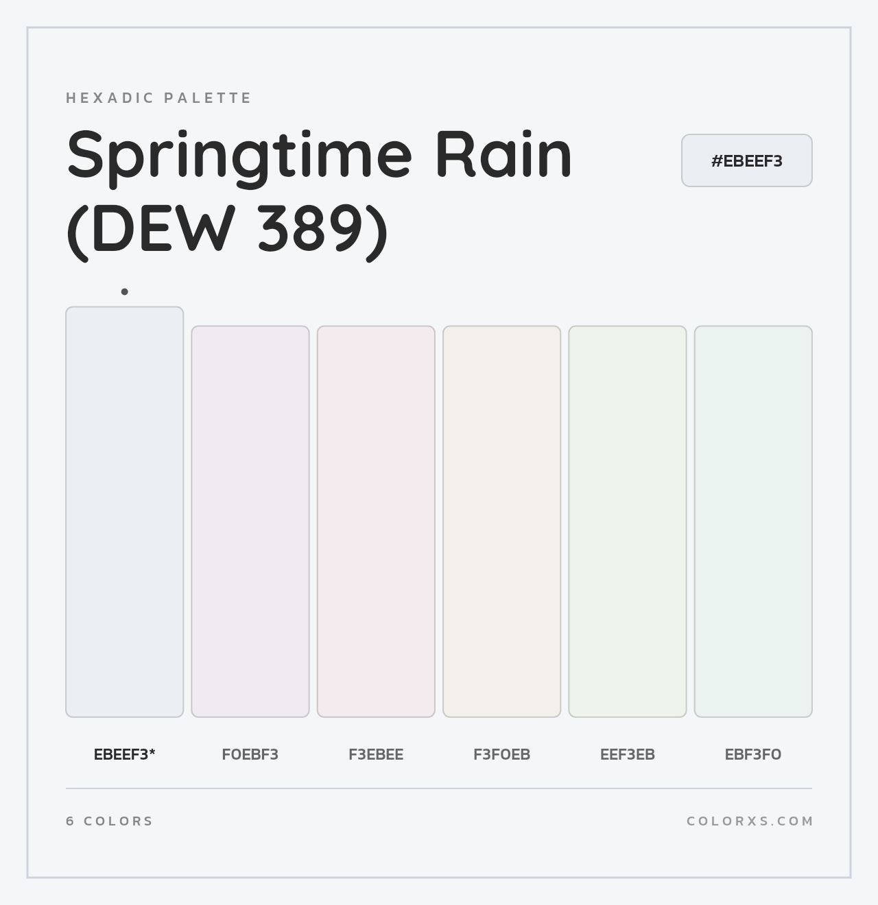 Springtime Rain (DEW 389) - Hexadic Color Palette