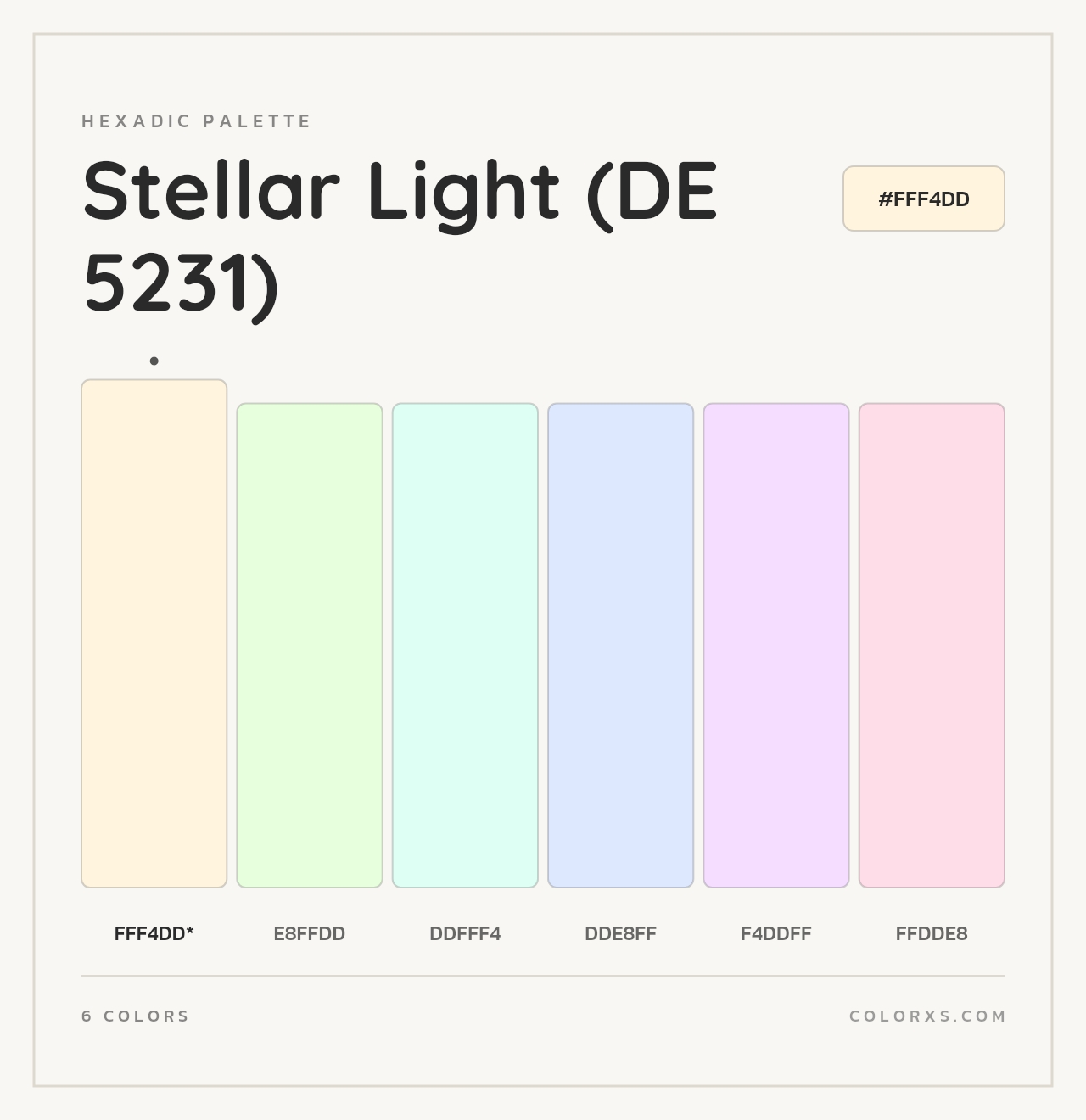 Stellar Light (DE 5231) - Hexadic Color Palette
