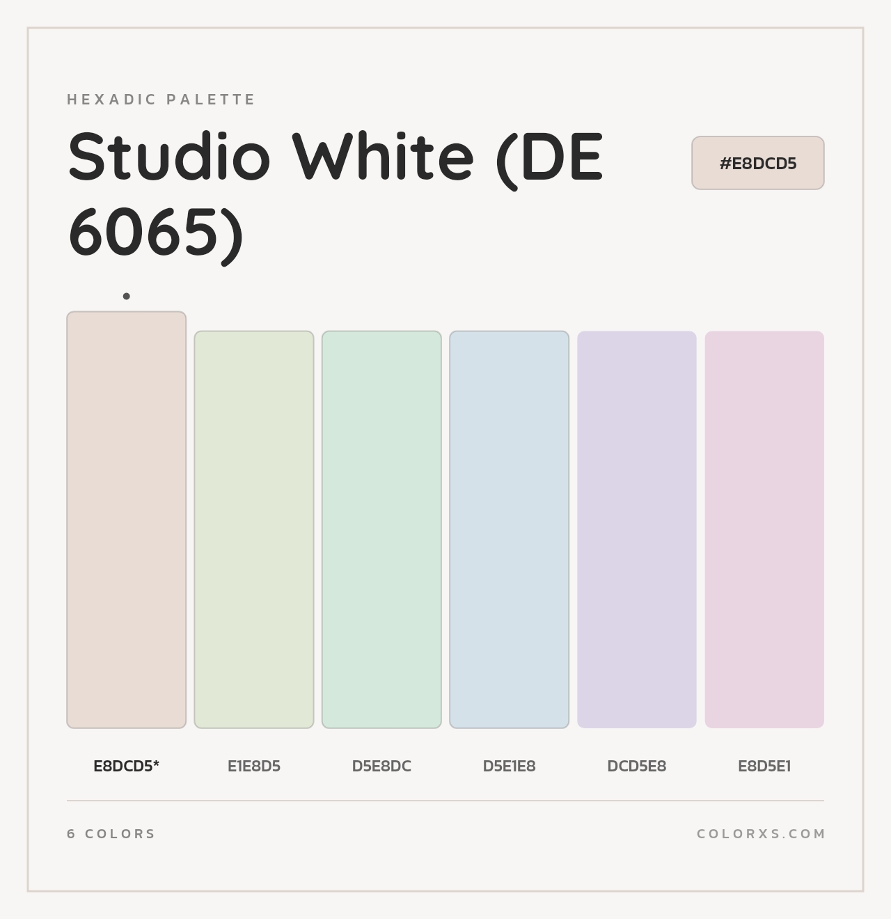 Studio White (DE 6065) - Hexadic Color Palette