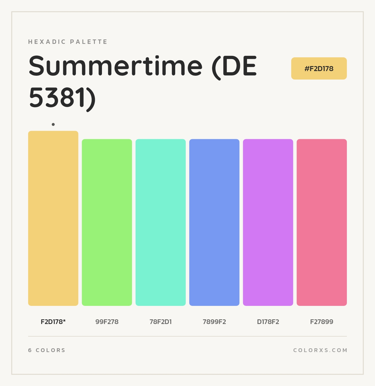 Summertime (DE 5381) - Hexadic Color Palette