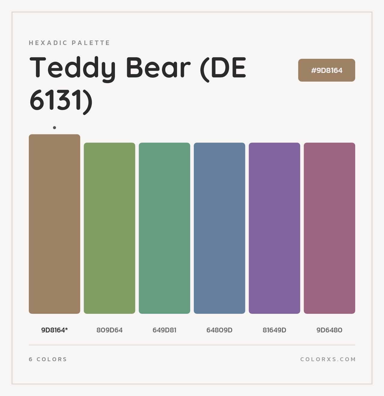 Teddy Bear (DE 6131) - Hexadic Color Palette