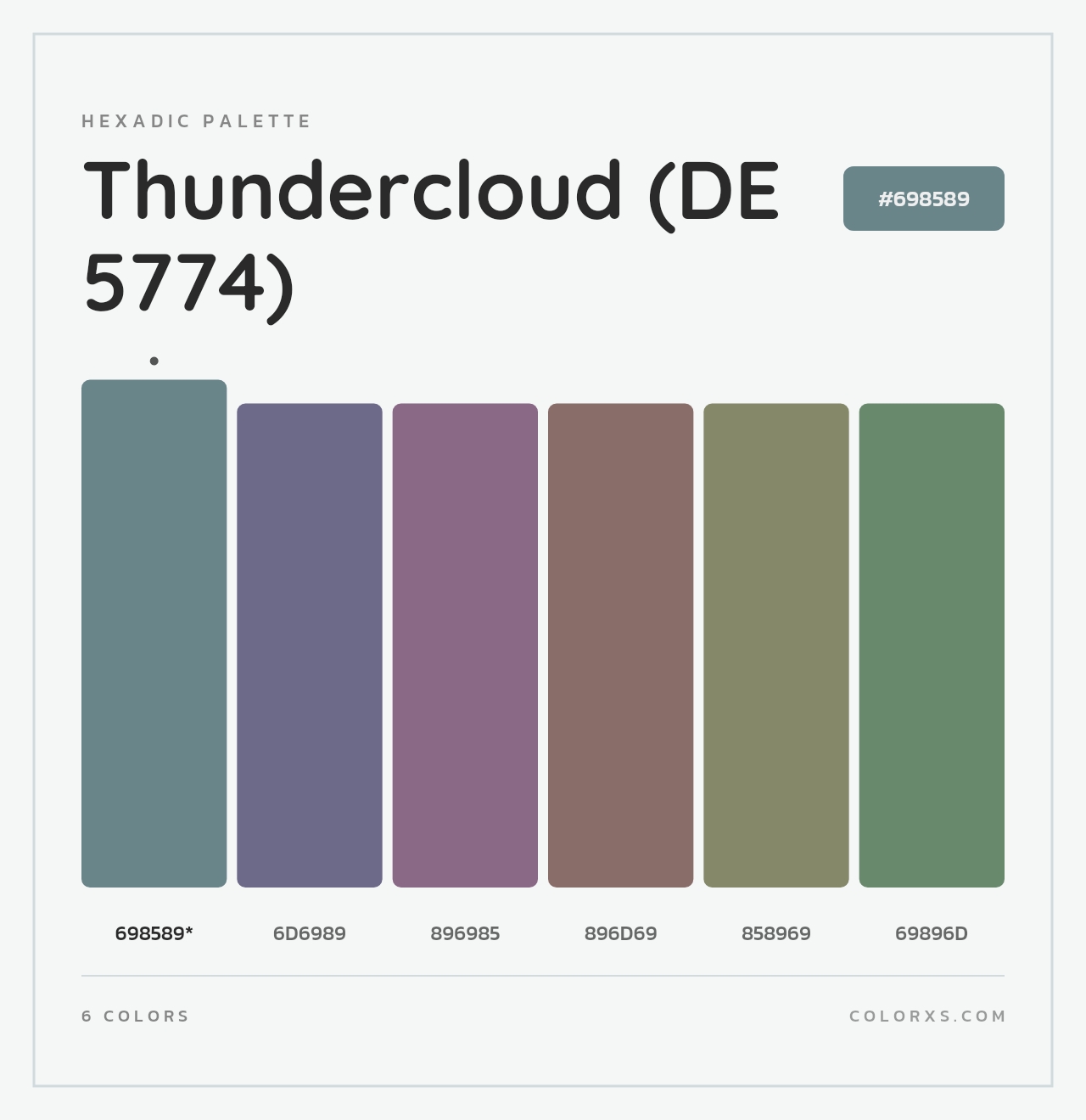Thundercloud (DE 5774) - Hexadic Color Palette