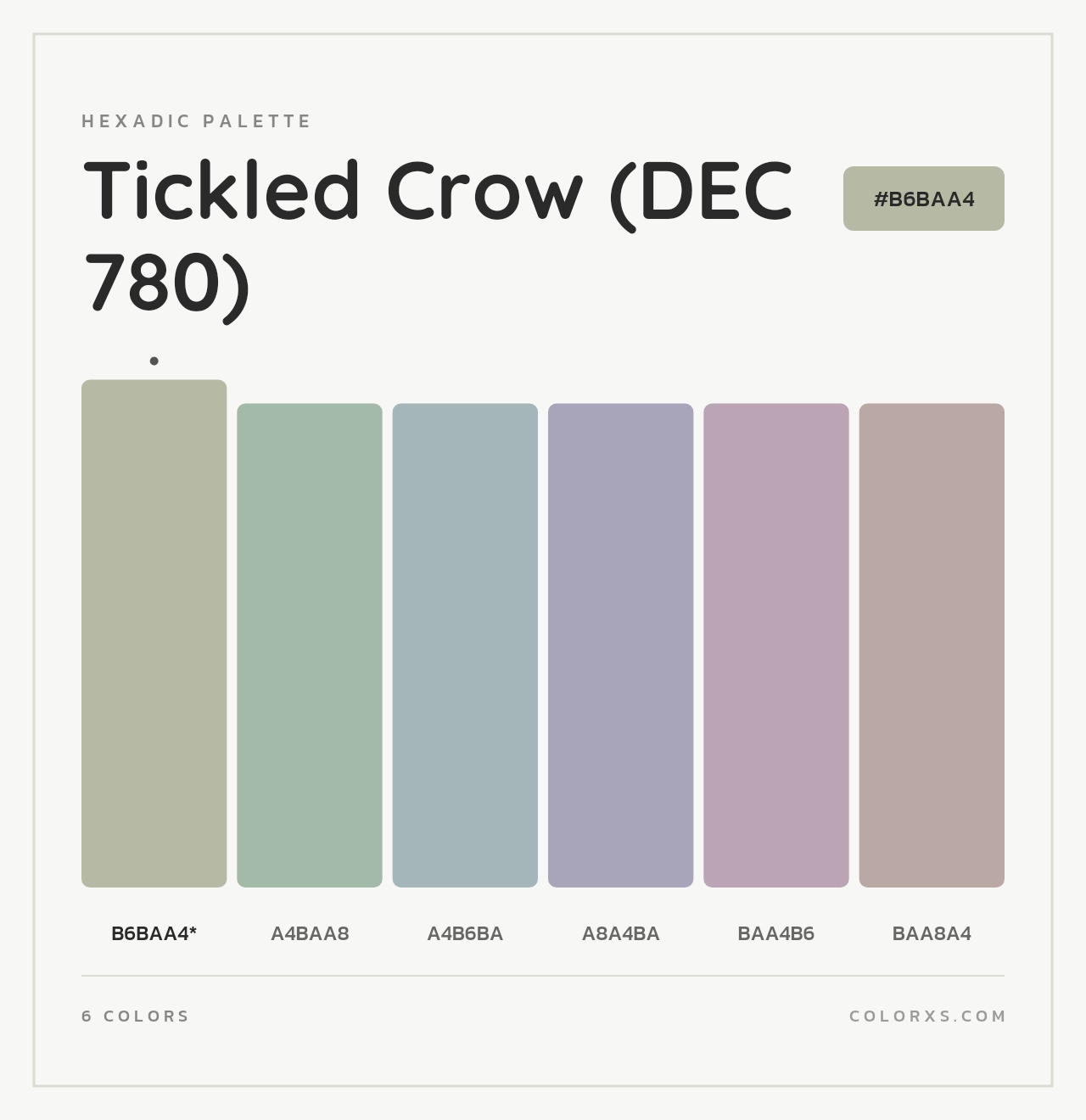 Tickled Crow (DEC 780) - Hexadic Color Palette
