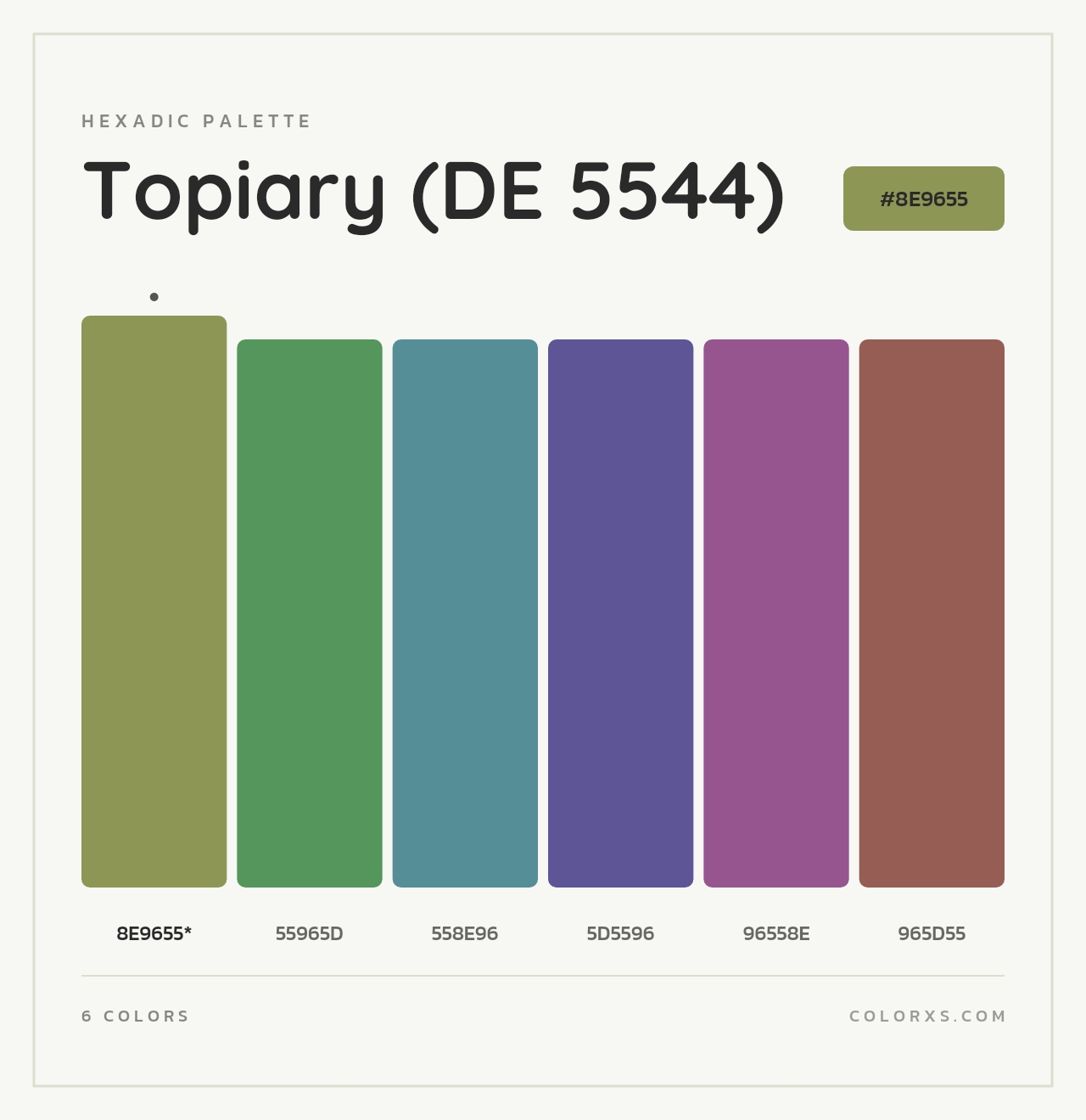 Topiary (DE 5544) - Hexadic Color Palette