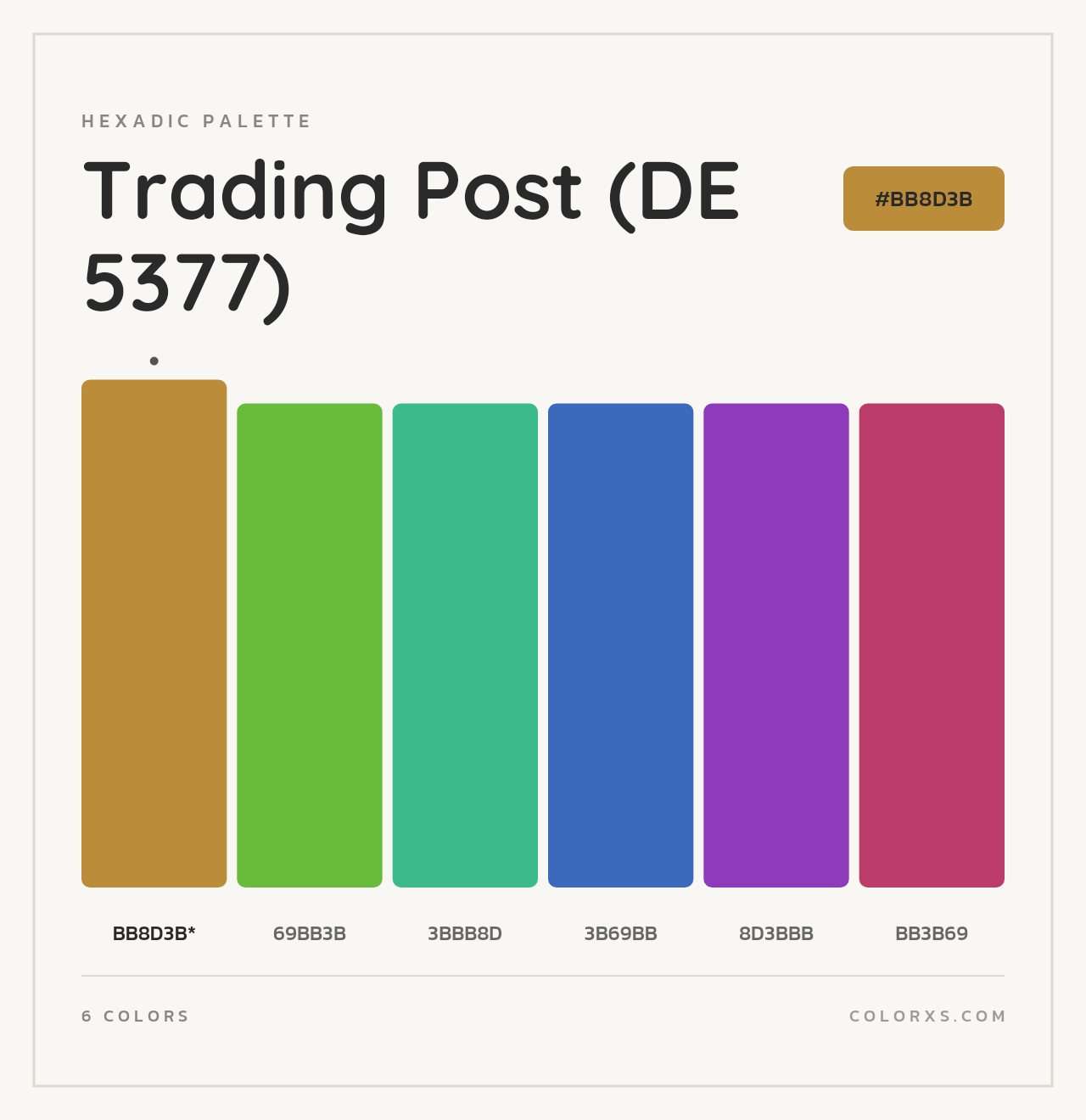 Trading Post (DE 5377) - Hexadic Color Palette