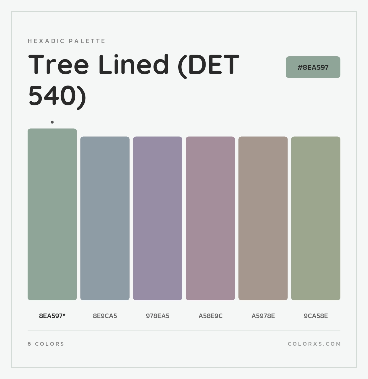 Tree Lined (DET 540) - Hexadic Color Palette